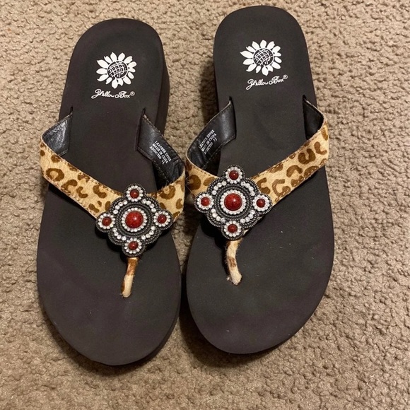 Yellow Box Shoes Yellow Box Brown Leopard Sandals